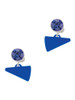Acrylic Royal Blue Megaphone - Crystal Clip on Earrings