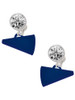 Acrylic Navy Megaphone - Crystal Clip on Earrings: Color Choice - Red, Green, Blue, Purple, Pink, Clear, Black