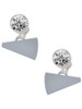 Acrylic Silver Plated Megaphone - Crystal Clip on Earrings