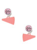 Acrylic Pink Megaphone - Crystal Clip on Earrings