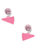 Acrylic Hot Pink Megaphone - Crystal Clip on Earrings