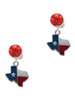 Silver Plated Enamel Lone Star Texas - Crystal Clip on Earrings