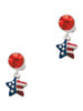 Silver Plated Mini USA Patriotic Star - Crystal Clip on Earrings