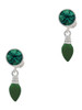 Silver Plated Green Christmas Light - Crystal Clip on Earrings