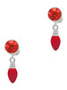 Silver Plated Red Christmas Light - Crystal Clip on Earrings