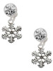 Silver Plated Snowflake - Crystal Clip on Earrings