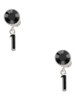 Silver Plated Black Number - 1 - Crystal Clip on Earrings