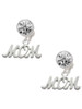 Silver Plated Mom - Crystal Clip on Earrings