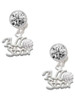 Silver Plated All Star - Volleyball - Crystal Clip on Earrings