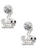 Silver Plated All Star - Soccer ball - Crystal Clip on Earrings