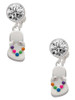 Silver Plated Multicolored Flip Flop - Crystal Clip on Earrings