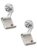 Silver Plated Diploma - Crystal Clip on Earrings: Color Choice - Red, Green, Blue, Purple, Pink, Clear, Black