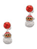Silver Plated Santa Face with Curly Beard - Crystal Clip on Earrings