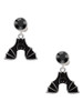 Silver Plated Hanging Bat - Crystal Clip on Earrings