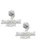Silver Plated Basketball Mom - Crystal Clip on Earrings