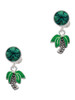 Silver Plated Mini Enamel Palm Tree - Crystal Clip on Earrings
