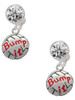 Silver Plated Volleyball - ''Bump It'' - Crystal Clip on Earrings: Color Choice - Red, Green, Blue, Purple, Pink, Clear, Black