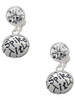 Silver Plated Volleyball - ''Spike It'' - Crystal Clip on Earrings: Color Choice - Red, Green, Blue, Purple, Pink, Clear, Black