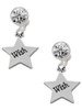 Silver Plated Wish Star - Crystal Clip on Earrings