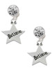 Silver Plated Believe Star - Crystal Clip on Earrings