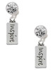 Silver Plated Inspire - Crystal Clip on Earrings: Color Choice - Red, Green, Blue, Purple, Pink, Clear, Black