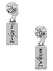 Silver Plated Imagine - Crystal Clip on Earrings: Color Choice - Red, Green, Blue, Purple, Pink, Clear, Black