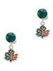 Silver Plated Small Enamel Fall Leaf - Crystal Clip on Earrings