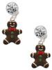 Enamel Gingerbread Cookie Boy - Crystal Clip on Earrings