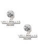 Silver Plated Volleyball Mom - Crystal Clip on Earrings: Color Choice - Red, Green, Blue, Purple, Pink, Clear, Black