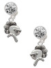 Silver Plated Knight - Mascot - Crystal Clip on Earrings