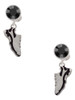 Silver Plated Black Running Shoe - Crystal Clip on Earrings