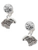 Silver Plated Small Falcon - Mascot - Crystal Clip on Earrings