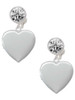 Silver Plated Heart Locket - Crystal Clip on Earrings