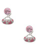 Silver Plated Hot Pink Retro Purse - Crystal Clip on Earrings