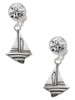 Silver Plated Sailboat - Crystal Clip on Earrings