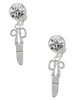 Silver Plated Scissors - Crystal Clip on Earrings: Color Choice - Red, Green, Blue, Purple, Pink, Clear, Black