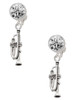 Silver Plated Trumpet - Crystal Clip on Earrings: Color Choice - Red, Green, Blue, Purple, Pink, Clear, Black