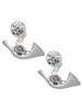 Silver Plated French Horn - Crystal Clip on Earrings