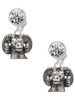 Silver Plated Ram Head - Crystal Clip on Earrings