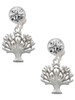 Silver Plated Tree of Life - Crystal Clip on Earrings