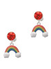 Silver Plated Enamel Rainbow - Crystal Clip on Earrings