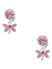 Silver Plated Pink Dragonfly with Crystal - Crystal Clip on Earrings