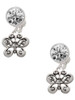 Silver Plated Small Antiqued Butterfly - Crystal Clip on Earrings: Color Choice - Red, Green, Blue, Purple, Pink, Clear, Black