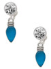 Silver Plated Christmas Lights - Hot Blue Resin - Crystal Clip on Earrings: Color Choice - Red, Green, Blue, Purple, Pink, Clear, Black