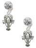 Silver Plated Antiqued Lobster - Crystal Clip on Earrings