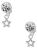 Silver Plated Mini Clear Crystal Star - Crystal Clip on Earrings: Color Choice - Red, Green, Blue, Purple, Pink, Clear, Black