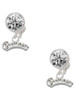 Silver Plated Script ''Princess'' - Crystal Clip on Earrings