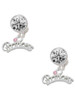 Silver Plated Princess with Pink Crystal - Crystal Clip on Earrings: Color Choice - Red, Green, Blue, Purple, Pink, Clear, Black