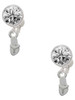 Silver Plated Mini Flip Flop - Crystal Clip on Earrings