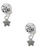 Silver Plated Mini Starfish Two Sided - Crystal Clip on Earrings